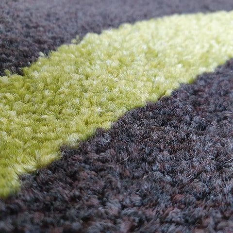 Modern Rug Abstract Pattern Dark Brown Grey Green Carpet Small Large Bedroom Mat
