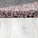 Modern Rug Pale Pink Beige Grey Geometric Thick Pile Carpet Small Large Room Mat