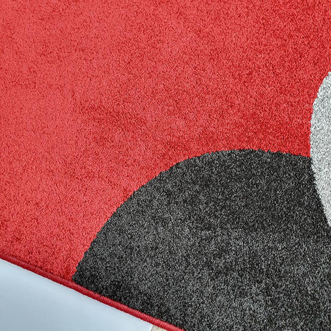 Modern Rug Red Black Grey Abstract Pattern Carpet New Small Large Room Floor Mat