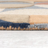 Navy Blue Beige Cream Terracotta Grey Multi Coloured Rug Geometric Plain Circle Pattern Carpet Modern Wool Rug Bedroom Area Mat Small Extra Large Hall Mat Living Room Lounge Woven Short Pile Contemporary Floor New 120x170 160x230 200x290