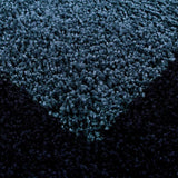Navy Blue Fluffy Rug Deep Pile Shaggy Modern Pattern Round Mat Bedroom Lounge Carpet