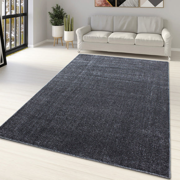 Dark Grey Rug Plain Monochrome Soft Carpet Large XL Small Bedroom Living Room Area Floor Mat