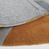 Ochre Mustard Grey Beige Rug Contour Cut Geometric Pattern Carpet Room Area Mat