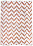 Outdoor Garden Rug Terracotta White Cream Zig Zag Carpet Small Large Indoor Mat