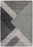 Pale Green Grey Modern Rug Geometric Thick Pile Carpet New Living Room Area Mat