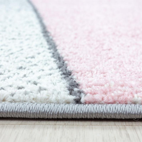 Grey Pink Black Rug Modern Designer Abstract Geometric Patterned Small X Large Room Runner Hallway Carpet Living Room Bedroom Area Lounge Mats Woven Polypropylene Heatset Short Low Pile 120x170 200x290 160x230 80x150
