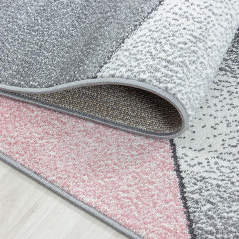 Grey Pink Black Rug Modern Designer Abstract Geometric Patterned Small X Large Room Runner Hallway Carpet Living Room Bedroom Area Lounge Mats Woven Polypropylene Heatset Short Low Pile 120x170 200x290 160x230 80x150