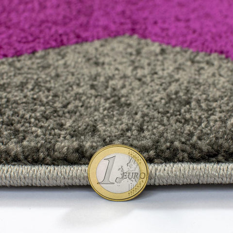 Purple and Grey Rug Abstract Hand Carved Pattern Carpet Small X Large Room Mat
