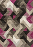Purple and Grey Rug Abstract Hand Carved Pattern Carpet Small X Large Room Mat