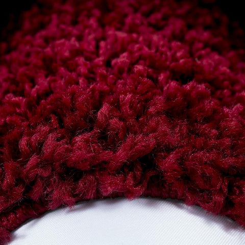 Red Rug Modern Border Design Fluffy Shaggy Floor Mat High Pile Room Hall Carpets