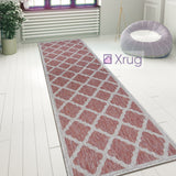 Red and Beige Rug Flat Woven Outdoor Garden Carpet Hard Wearing Floor Runner Mat