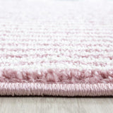 Star Nursery Rug Girls Pink Grey Bedroom Mat Modern Kids Childrens Round Carpet