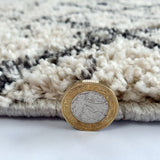 Thick Pile Rugs Patterned Grey Middle Size Soft Hard Wearing Rugs Area Mats