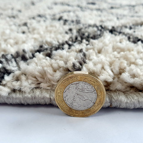 Thick Pile Rugs Patterned Grey Middle Size Soft Hard Wearing Rugs Area Mats