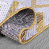 Yellow Pattern Rug Indoor Outdoor Garden Patio Mat Water Resistant Runner Carpet