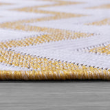 Yellow Pattern Rug Indoor Outdoor Garden Patio Mat Water Resistant Runner Carpet