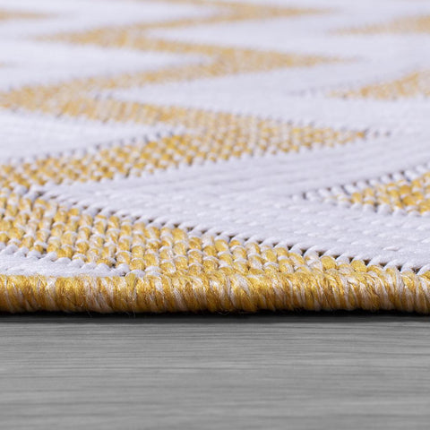 Yellow Pattern Rug Indoor Outdoor Garden Patio Mat Water Resistant Runner Carpet