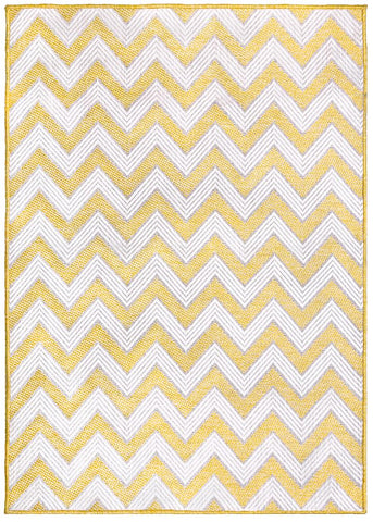 Yellow Pattern Rug Indoor Outdoor Garden Patio Mat Water Resistant Runner Carpet