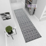 Cotton Rug Runner Washable Hall Hallway Carpet Long Mat Moroccan Diamond Berber Pattern 75x300cm