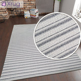 Striped Rug Runner Grey White Cream 100% Cotton Washable Woven Carpet Mat Small Large Flat Weave Rugs for Living Room & Bedroom or Hallway