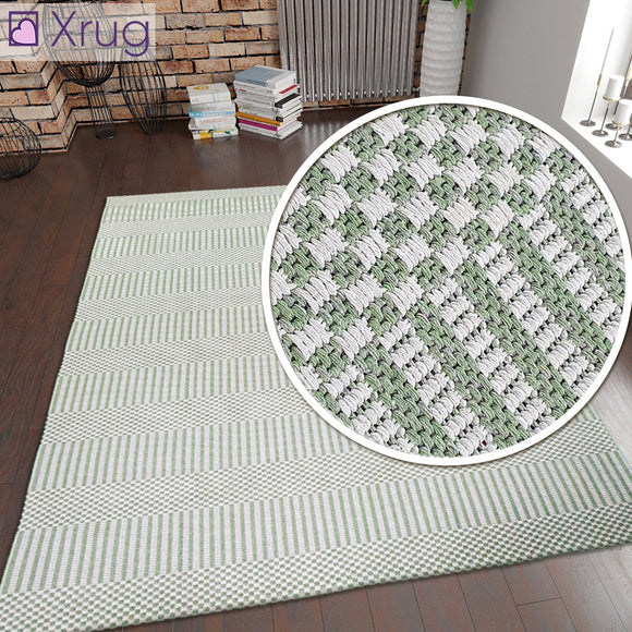 Green Cream Cotton Rug Flatweave Carpet Striped Braided Pattern Washable Carpet Living Room Bedroom Mat Small Extra Large Hallway Runner